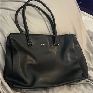 Black leather Furla handbag